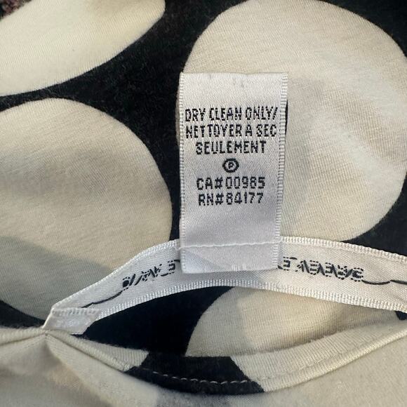 Diane Von Furstenberg Black & White Wrap Jersey Stretch Dress sz 8 Flawed - Picture 11 of 11